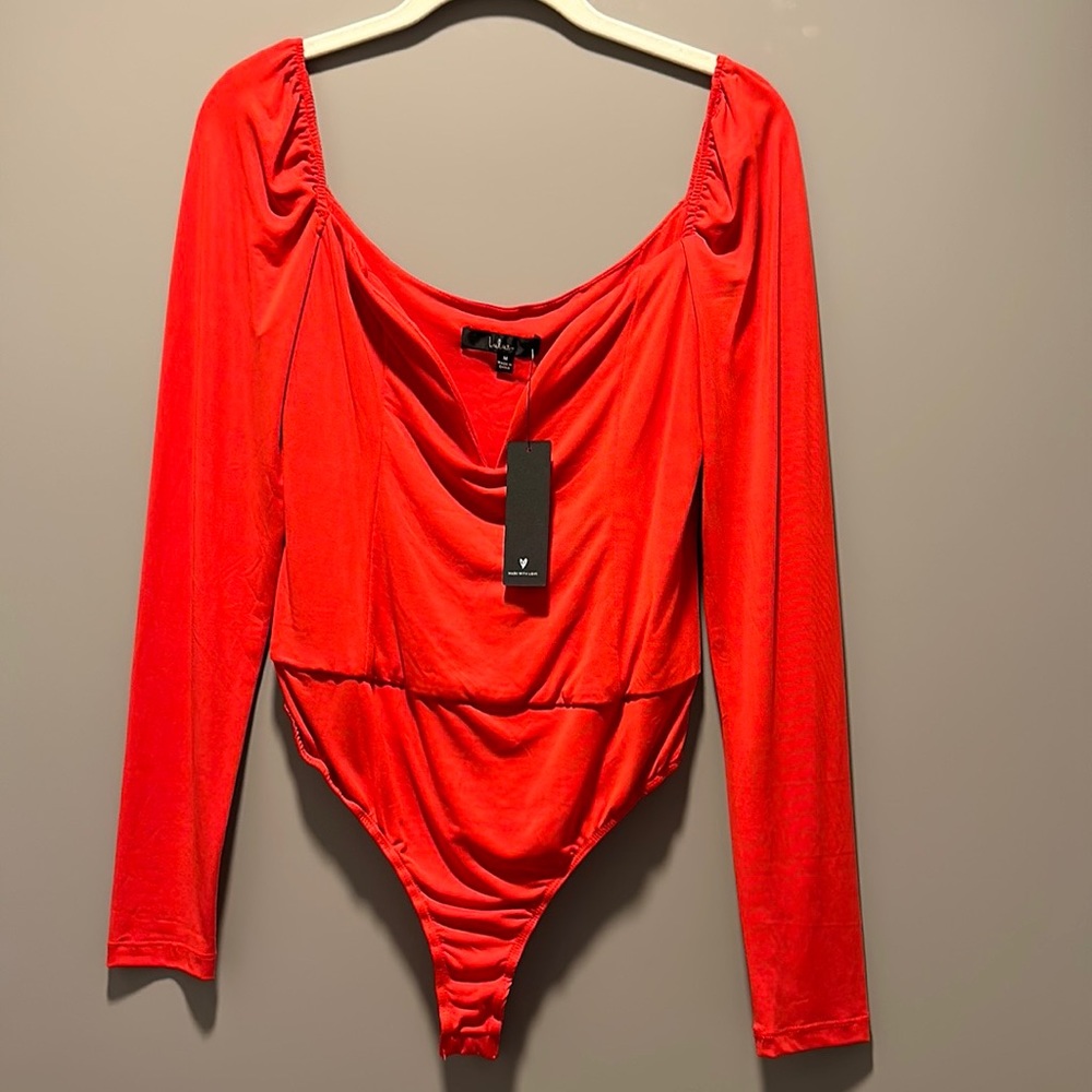 Red Long Sleeve Bodysuit